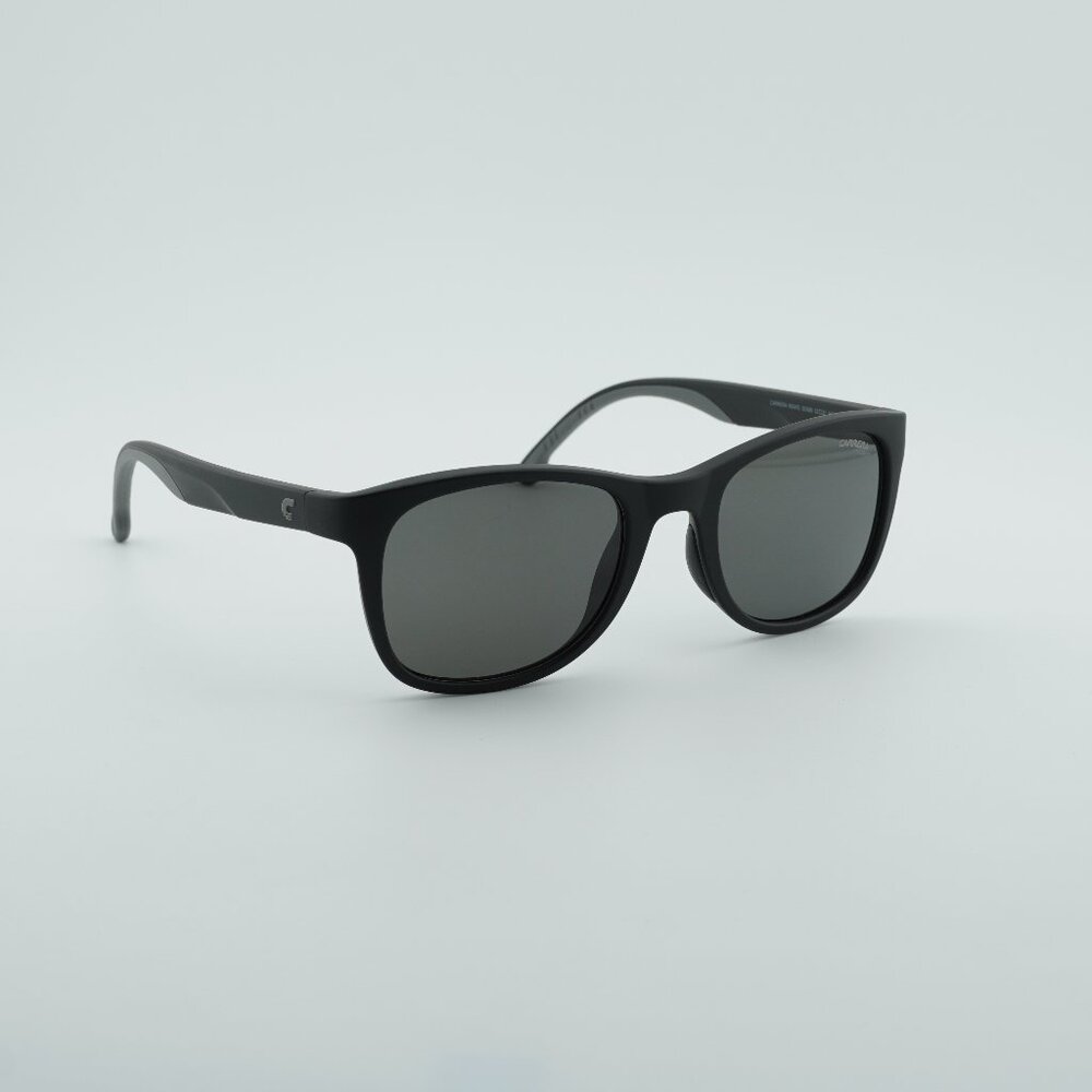 Carrera 8054/S 0003 M9 Sunglasses Black Square Frame, Grey Polarized Lenses
